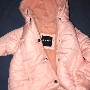 Toddler coat faux fur pink
